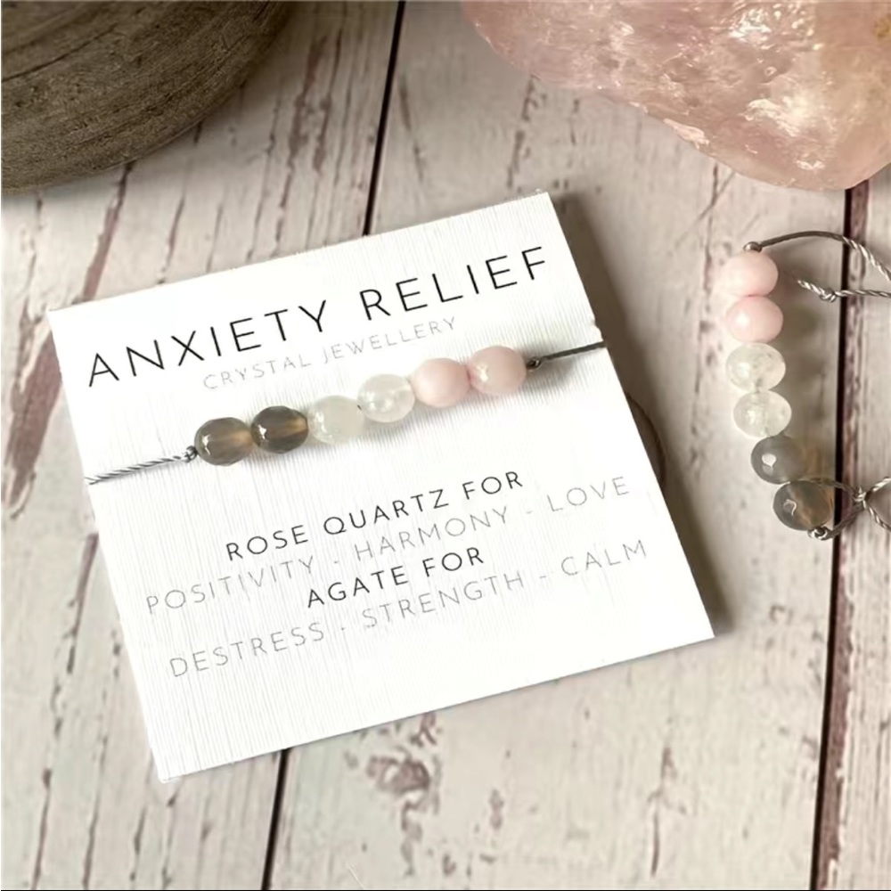 SOLD❌ Anxiety Stress Relief Gem Stone Crystal Adjustable Bracelet - Picture 5 of 10